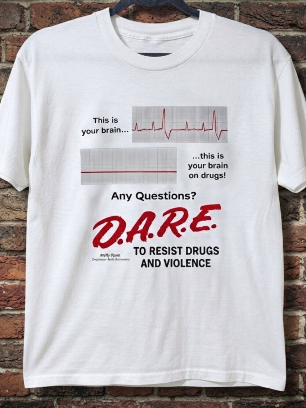 Gildan White Any Question? D.A.R.E Graphic Tee